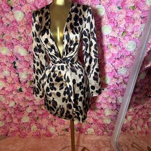 Leopard Print Wrap Dress